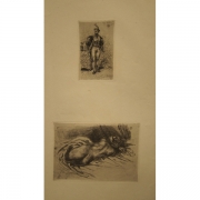 Galerie Seydoux, Eugène DELACROIX, Un homme d'armes du temps de François Ier, Etude de femme vue de dos