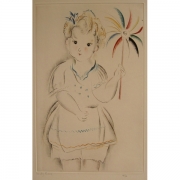 Galerie Seydoux - Estampe - Mily POSSOZ - La fillette au moulinet